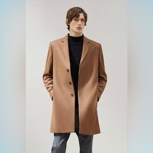 COS Men's Camel Wool Coat Size EUR50